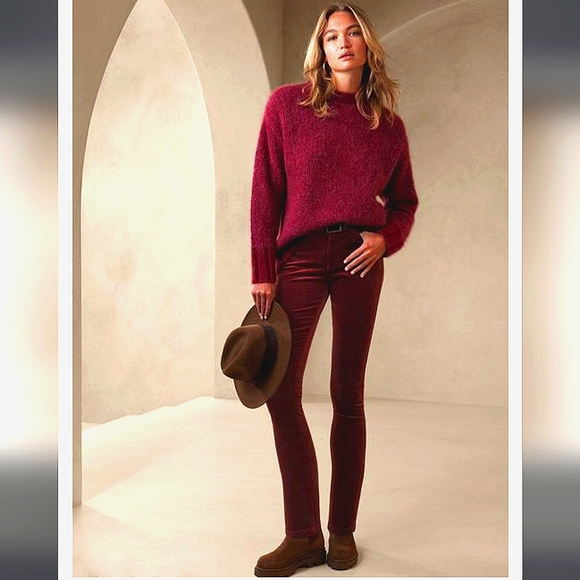 Banana Republic Pants - Banana Republic red corduroy skinny Tremblay for size 26 burgundy jeans